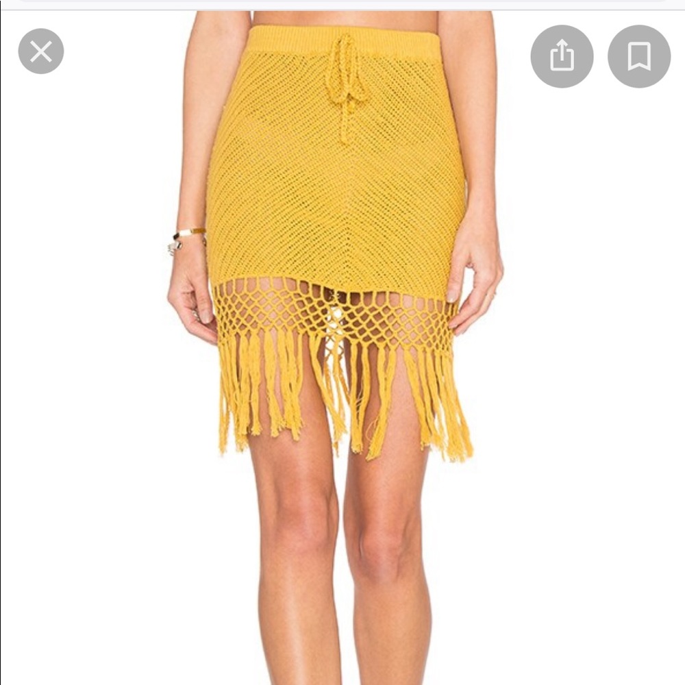 MINKPINK Fringe Knit Skirt